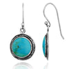 Compressed Turquoise Sterling Silver Drop Earrings