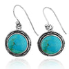 Compressed Turquoise Sterling Silver Drop Earrings