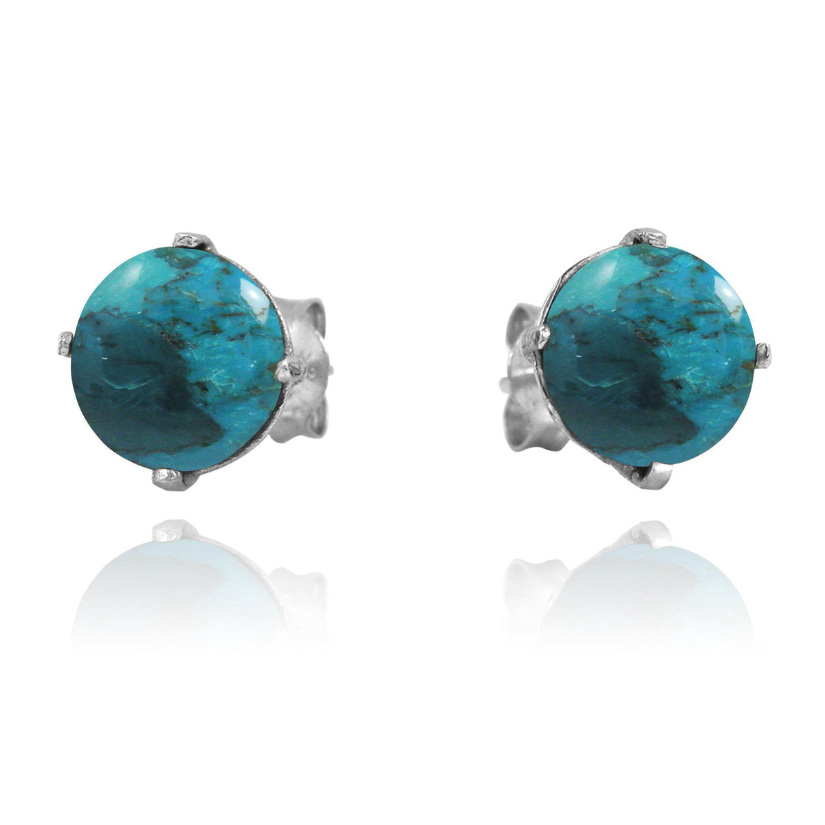 Compressed Turquoise Stud Earrings