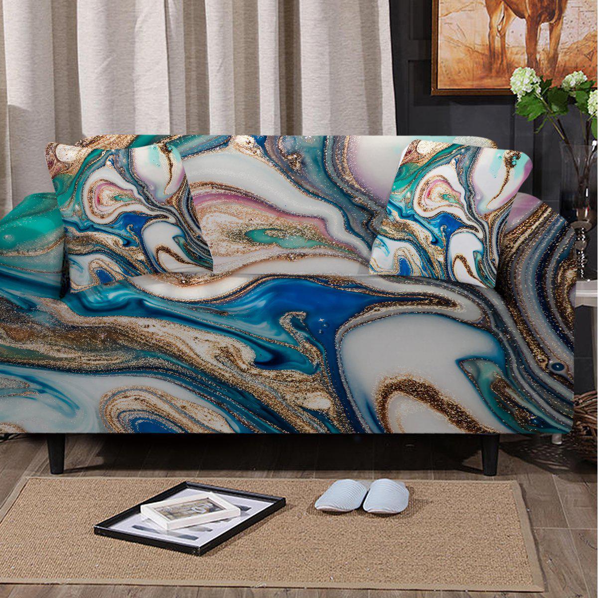 Tropical Sofa Cover - Hibiscus & Butterfly by Coastal Passion