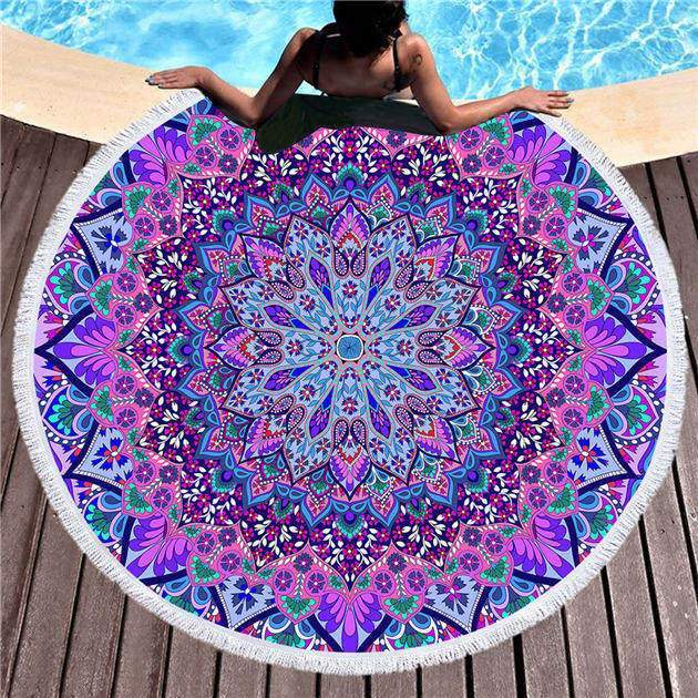 Cosmic Bohemian Round Beach Towel