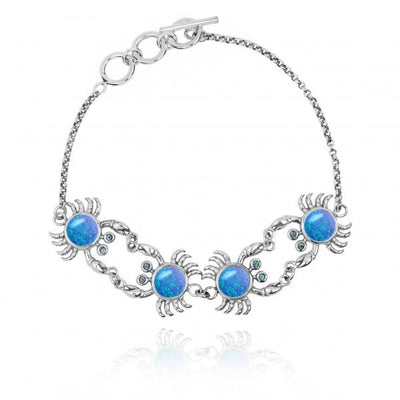 Crab Bracelet with Blue Opal