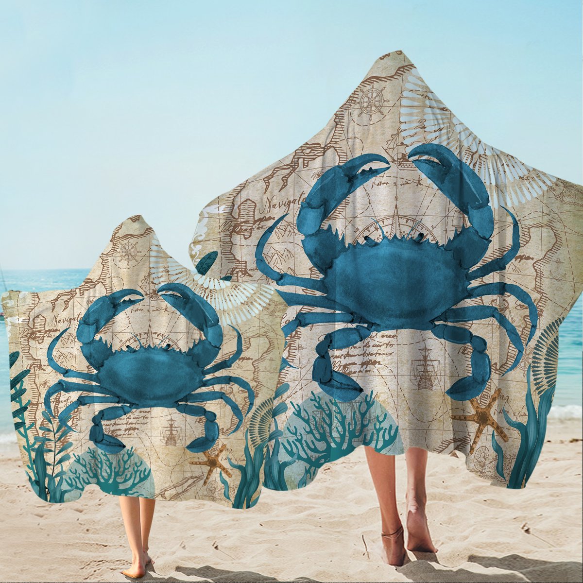 Crab Love Hooded Towel