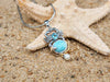 Crab Pendant with Larimar, Blue Topaz and Pearl - Only One Piece Created