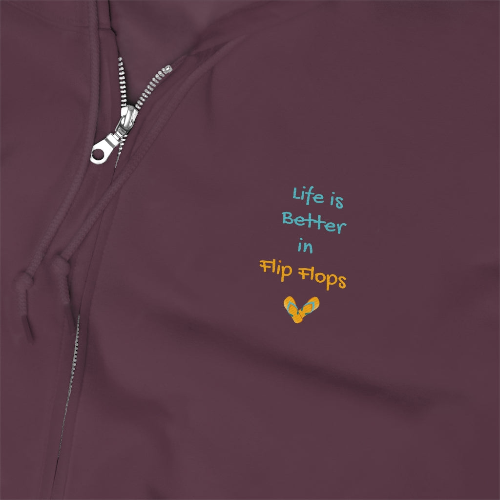 Life is Better in Flip Flops Embroidered Hoodie