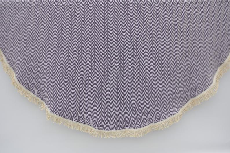 Deep Purple 100% Cotton Round Beach Towel