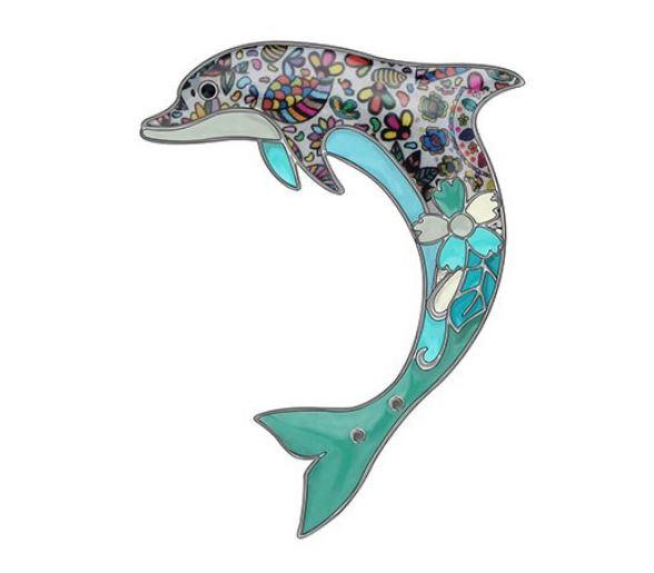 Dolly Dolphin - Enamel Brooch