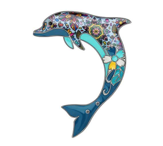 Dolly Dolphin - Enamel Brooch