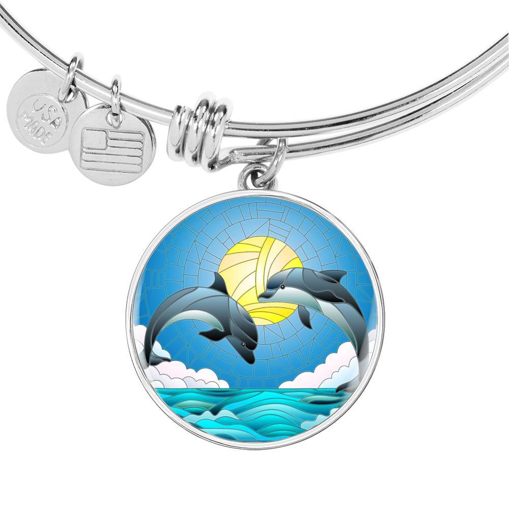 Dolphin Dancing Bangle Bracelet