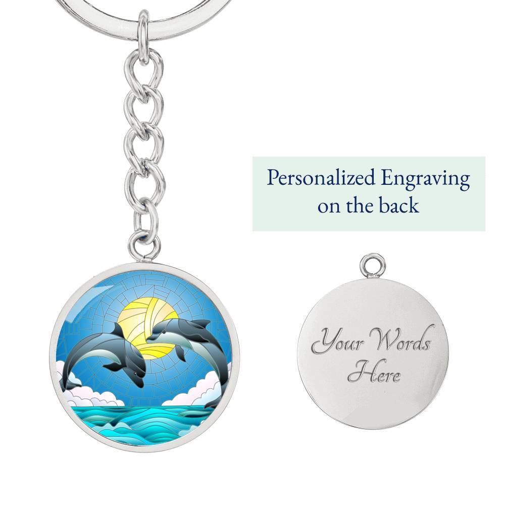 Dolphin Dancing Beachy Keychain