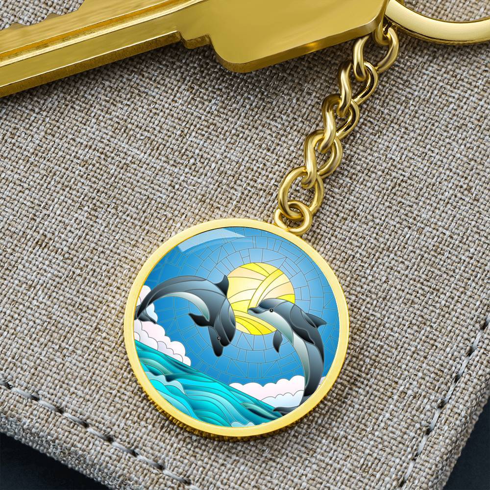 Dolphin Dancing Beachy Keychain