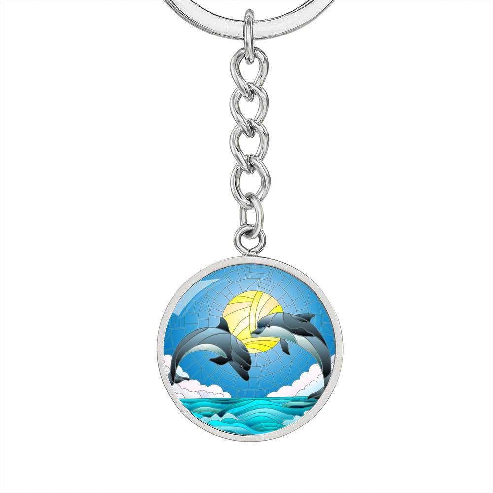Dolphin Dancing Beachy Keychain
