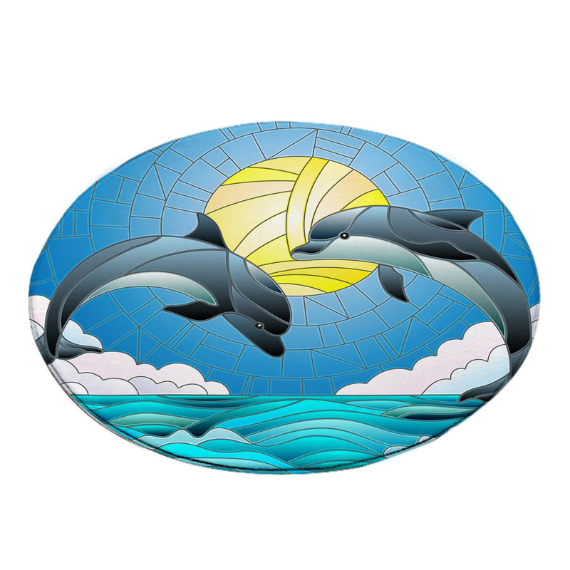 Dolphin Dancing Round Area Rug
