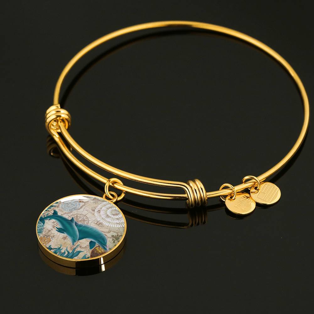 Dolphin Love Bangle Bracelet