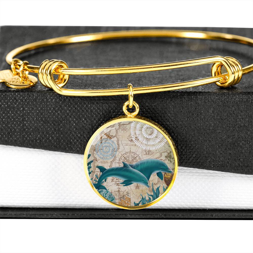 Dolphin Love Bangle Bracelet