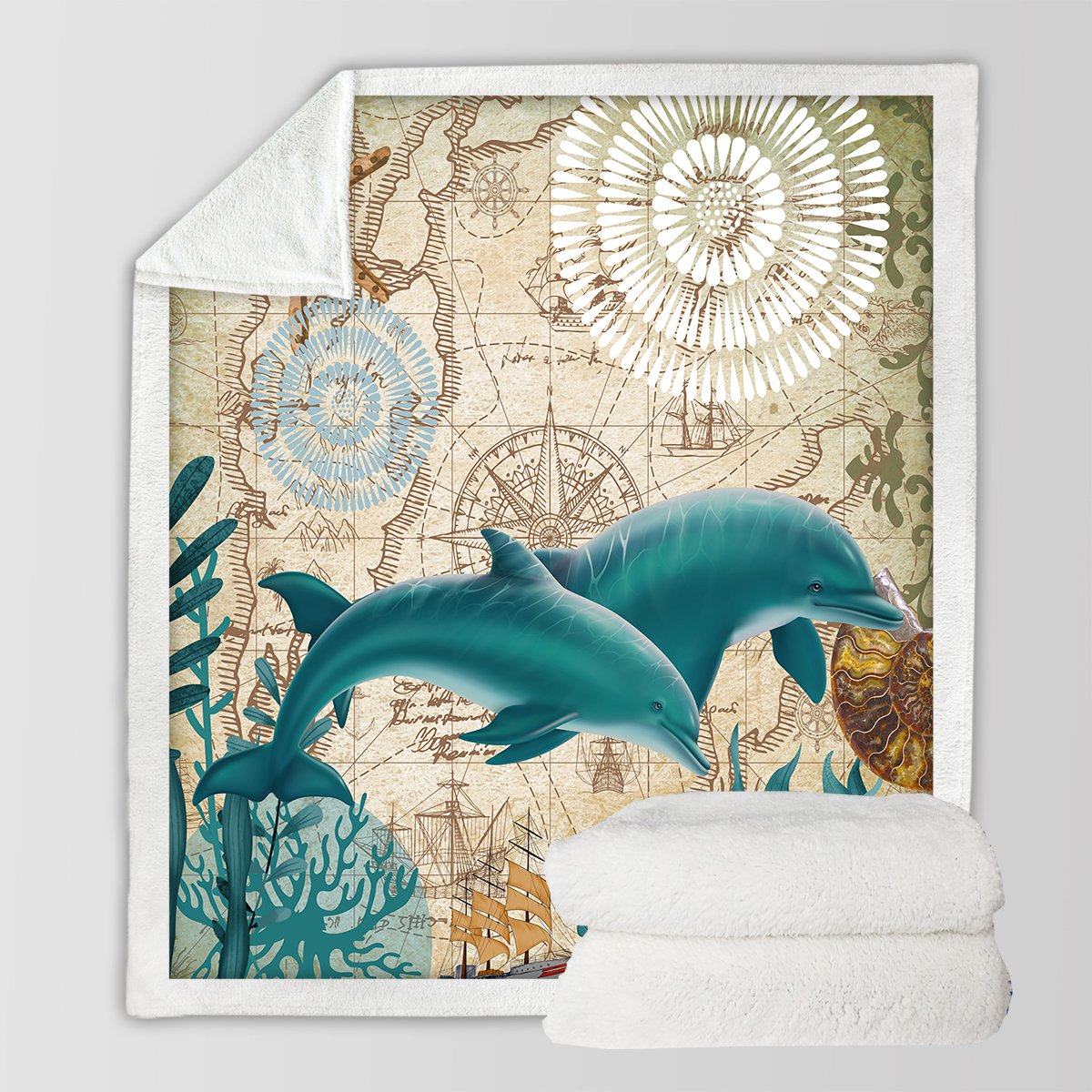 Dolphin Love Soft Sherpa Blanket