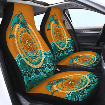 Dolphin Mandala Car Seat Cover