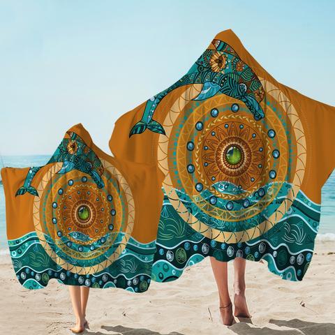 Dolphin Mandala Hooded Towel