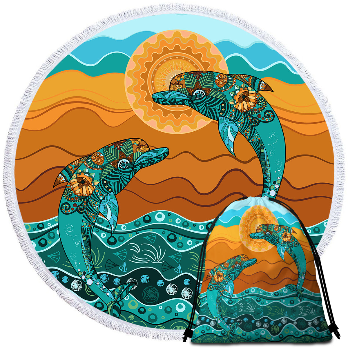 Dancing Dolphins Towel + Backpack