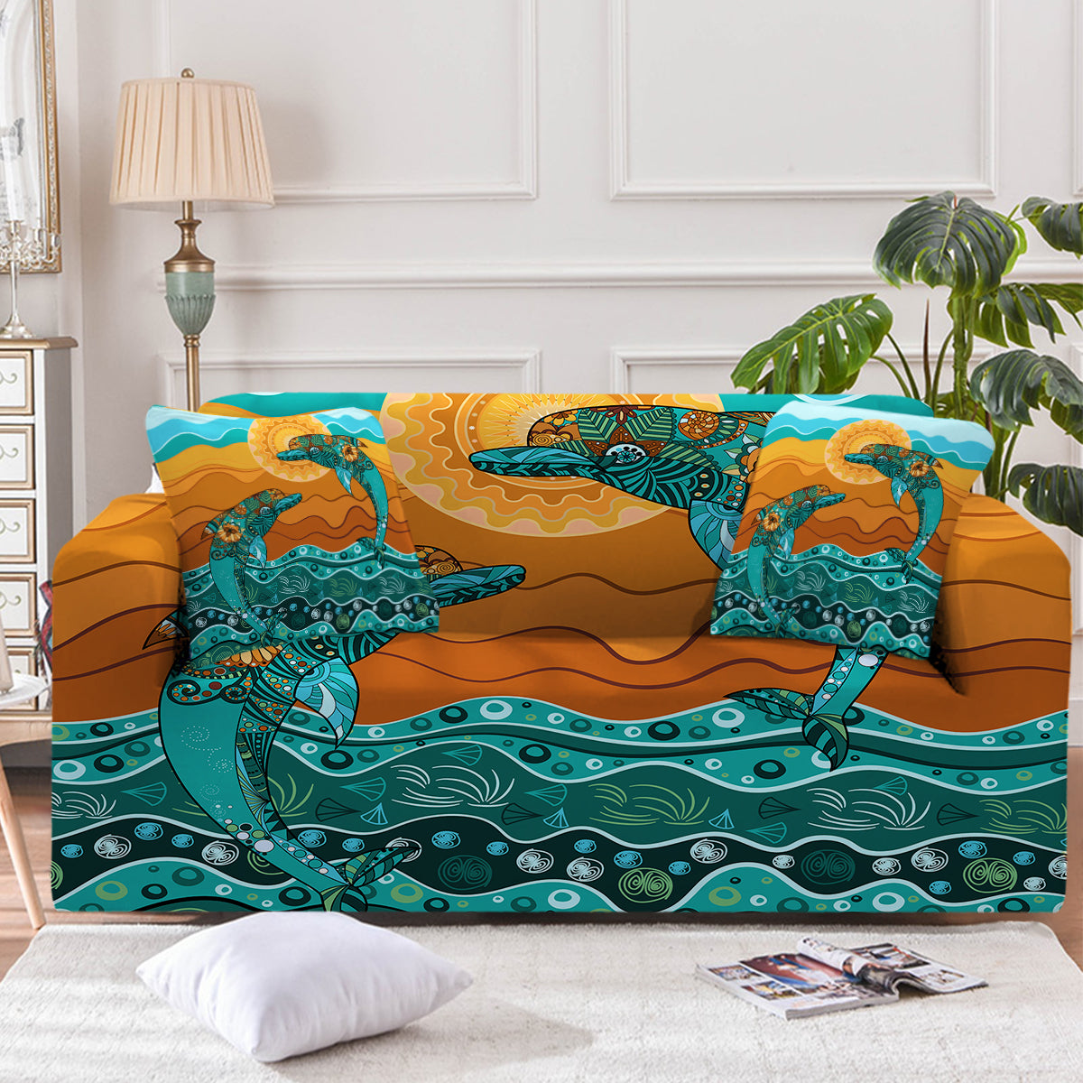 Dancing Dolphins Couch Cover