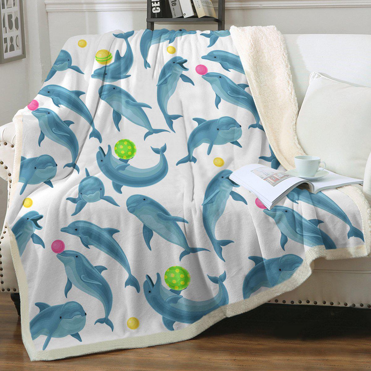 Dolphins Soul Fins Soft Sherpa Blanket