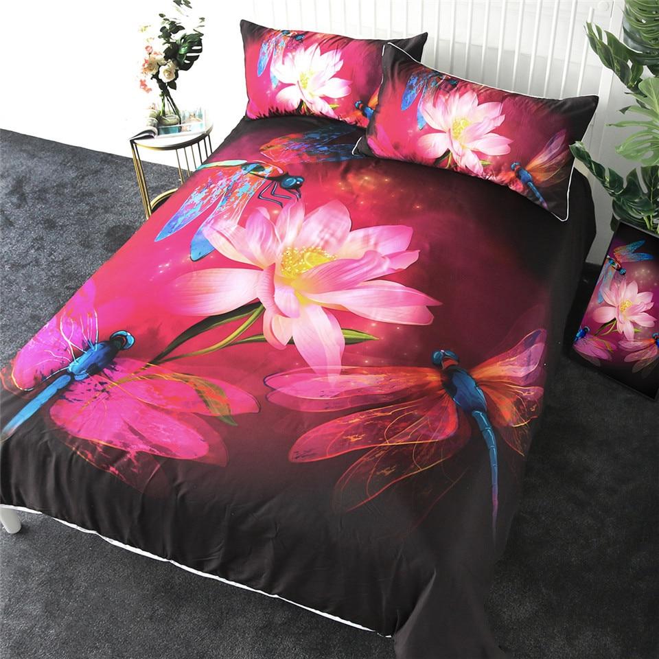 Dragonflies and Lotus Bedding Set
