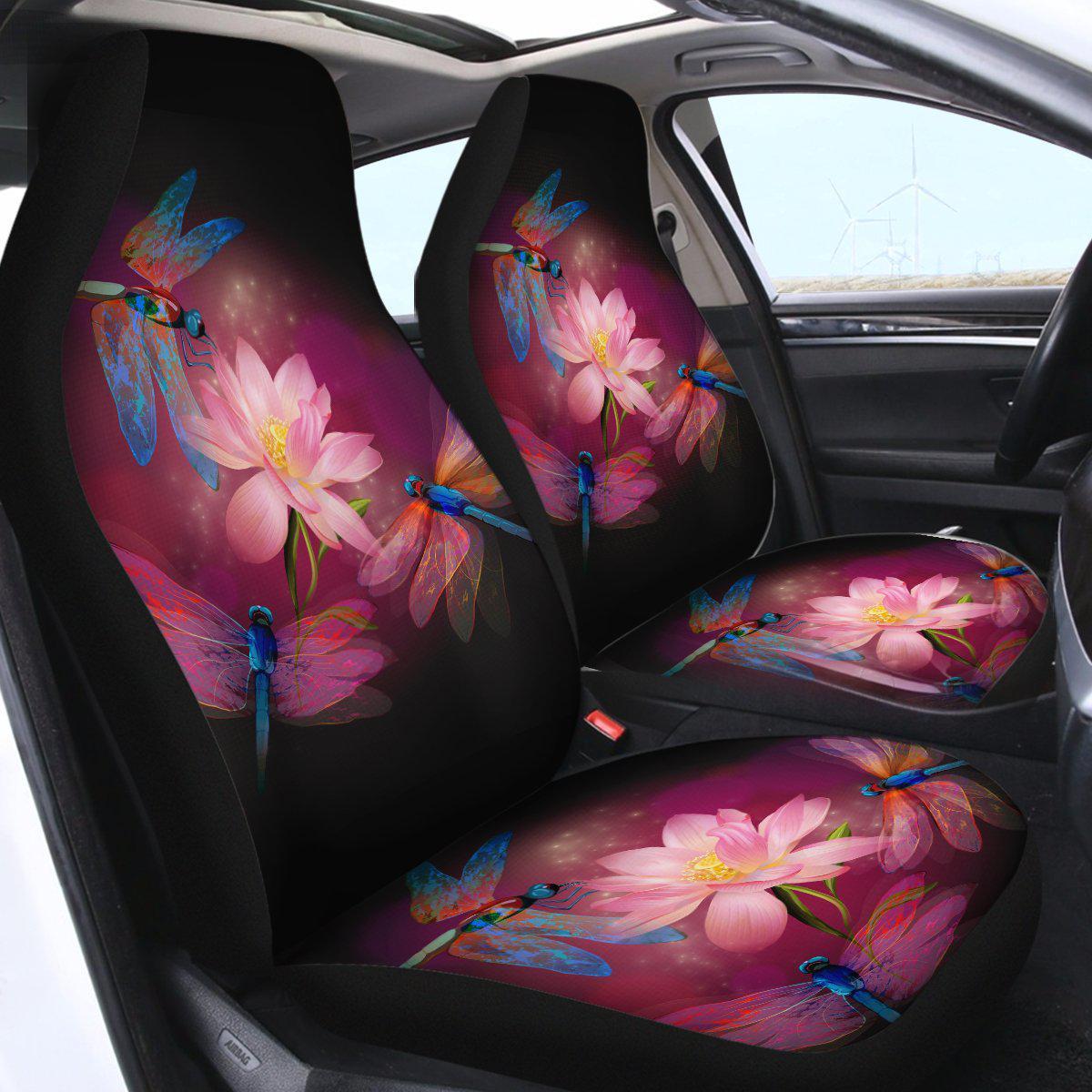 Dragonflies and Lotus Car Seat Cover