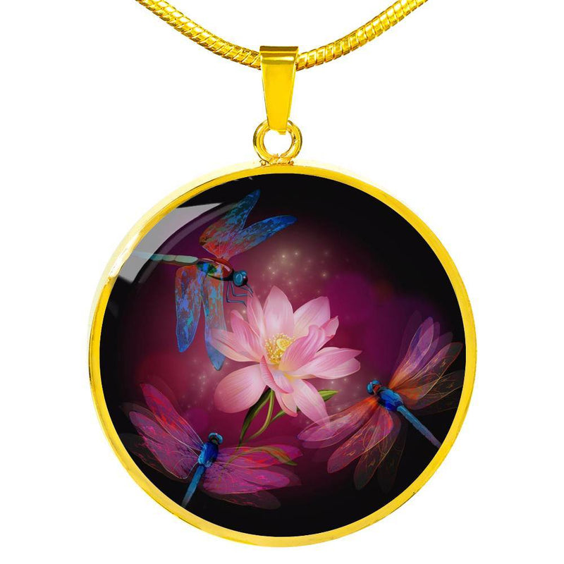 Dragonflies and Lotus Necklace