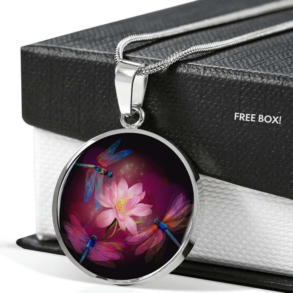 Dragonflies and Lotus Necklace