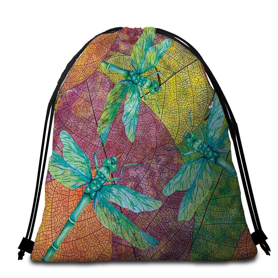 Dragonflies Dancing Towel + Backpack