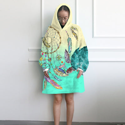 Dreamcatcher and Sea Turtle Wearable Blanket Hoodie