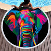Elephant Rainbow Round Beach Towel