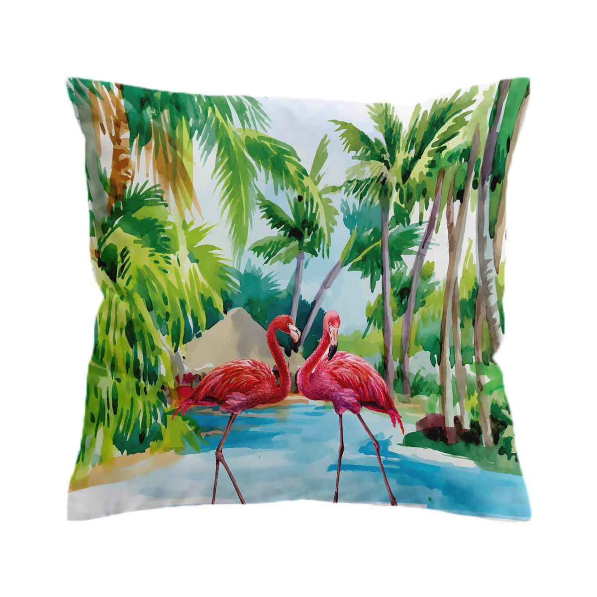 Flamingo Paradise Pillow Cover
