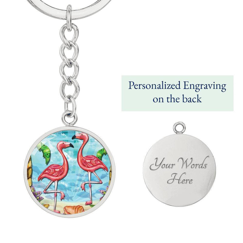 Flamingo Passion Beachy Keychain