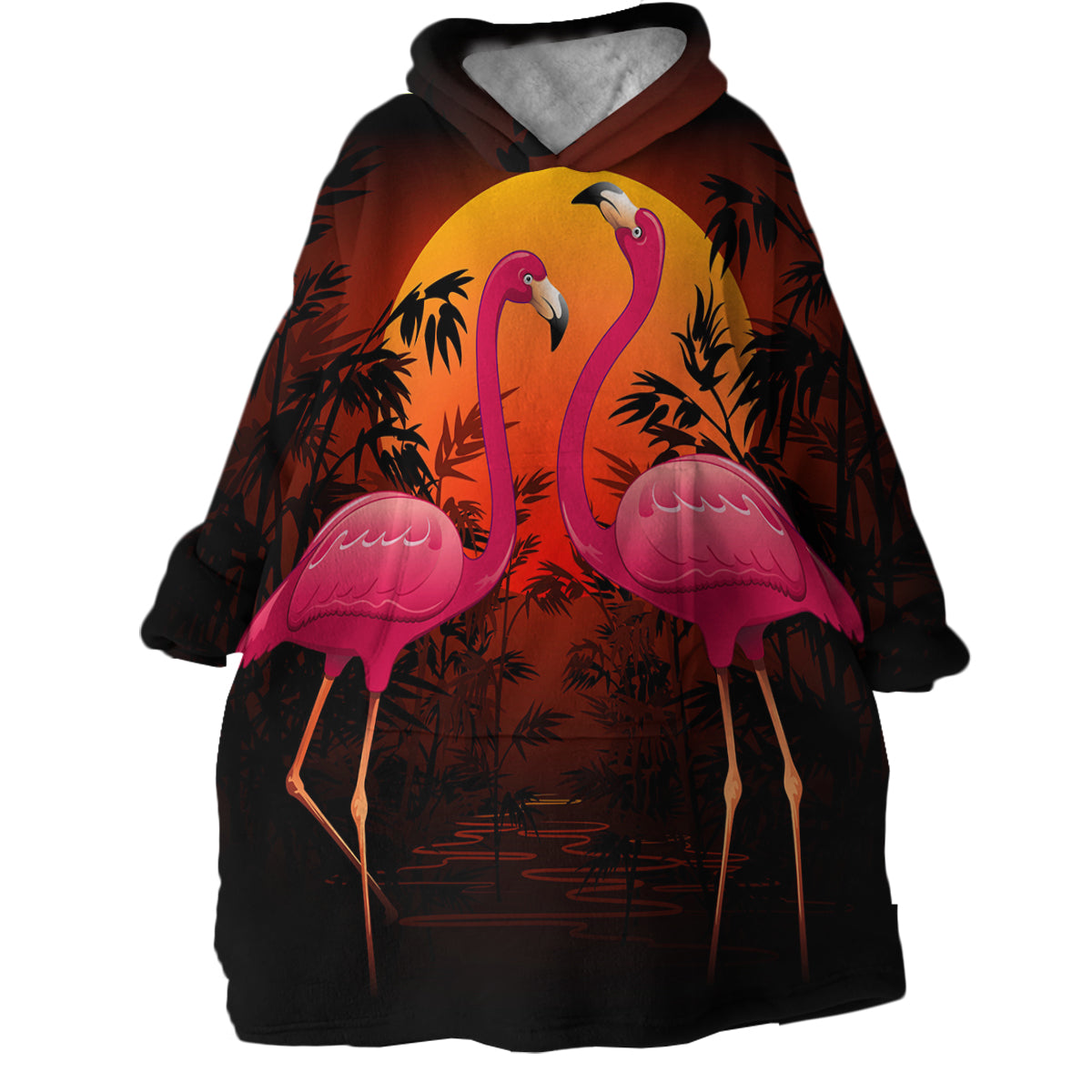 Flamingo Loving Wearable Blanket Hoodie