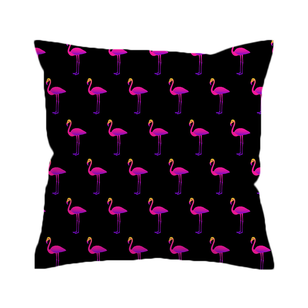 Flamingos in Black Pillow Cover