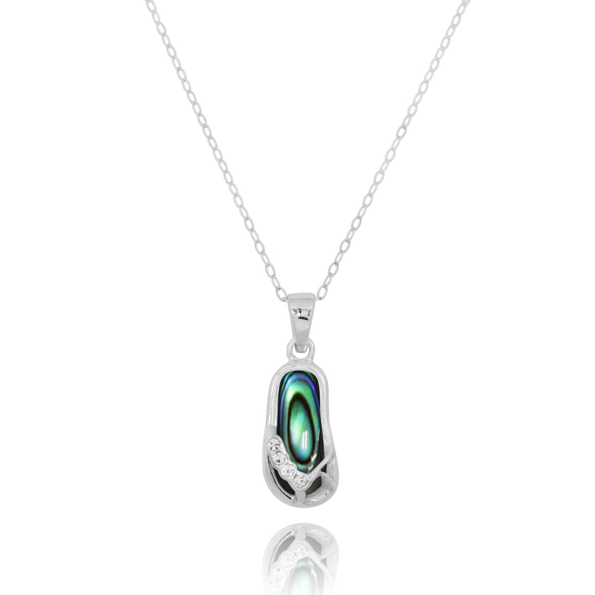 Flip Flop Pendant Necklace with Abalone Shell