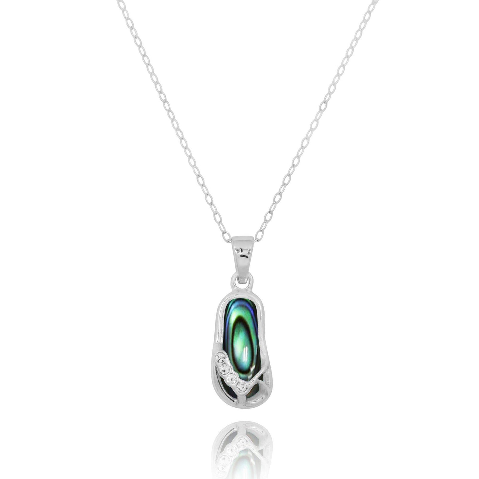 Flip Flop Pendant Necklace with Abalone Shell