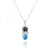 Flip Flop Pendant Necklace with Blue Opal and Black Spinel Hibiscus Flower