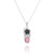 Flip Flop Pendant Necklace with Pink Opal and Black Spinel Hibiscus Flower