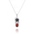 Flip Flop Pendant Necklace with Red Coral and Black Spinel Hibiscus Flower