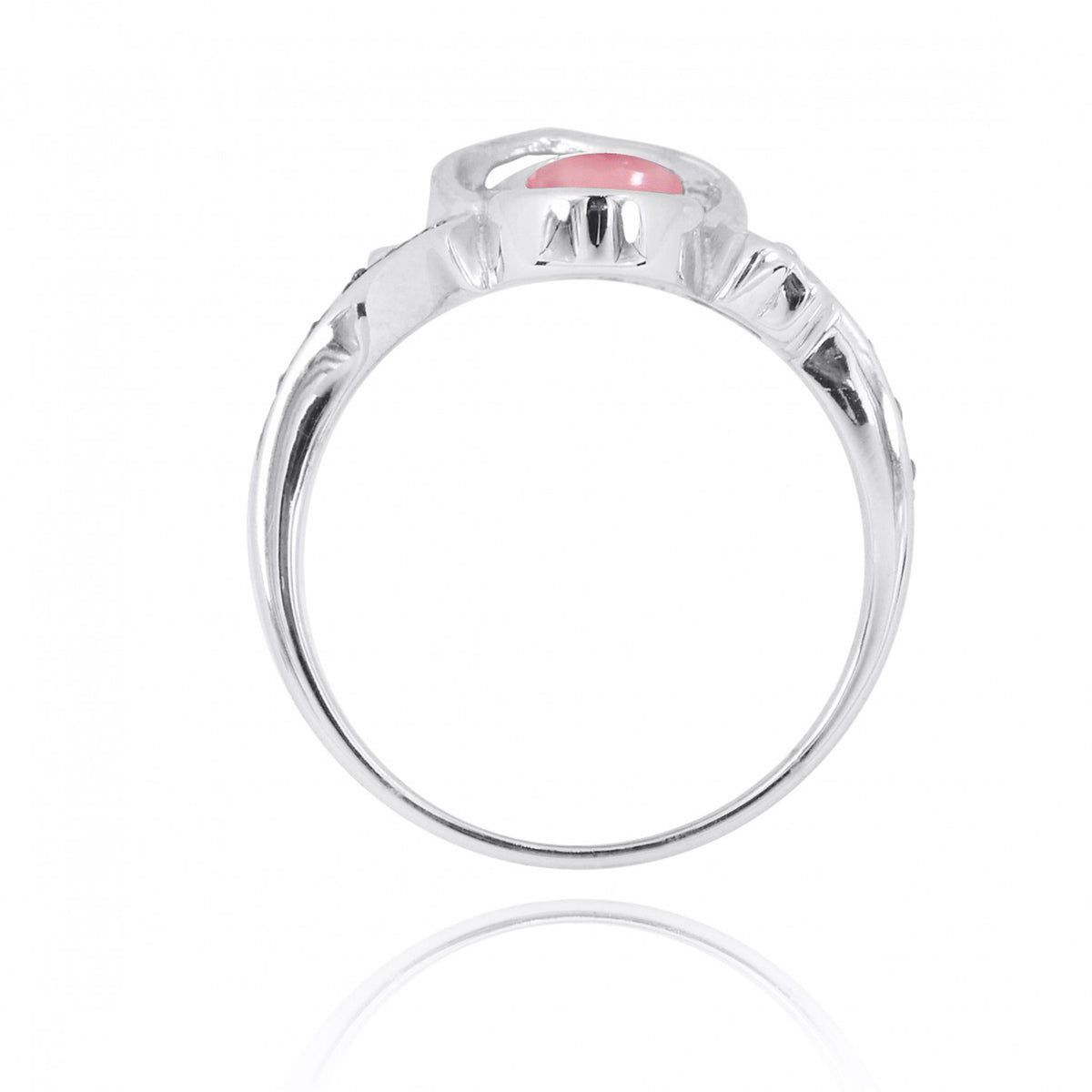 Flip Flop Ring with Pink Opal and Black Spinel