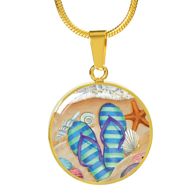 Flip Flops And Seashells Necklace