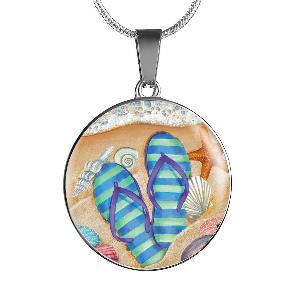 Flip Flops And Seashells Necklace