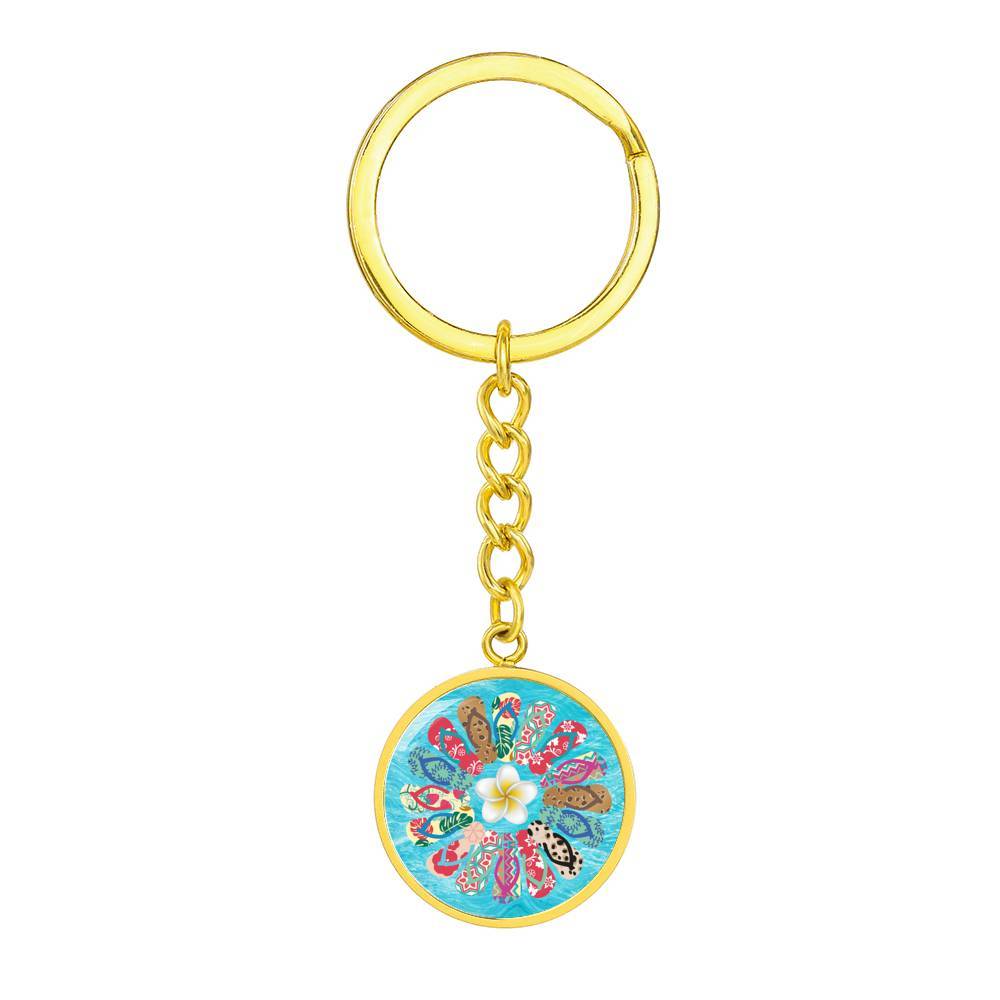 Flip Flops Flower Beachy Keychain