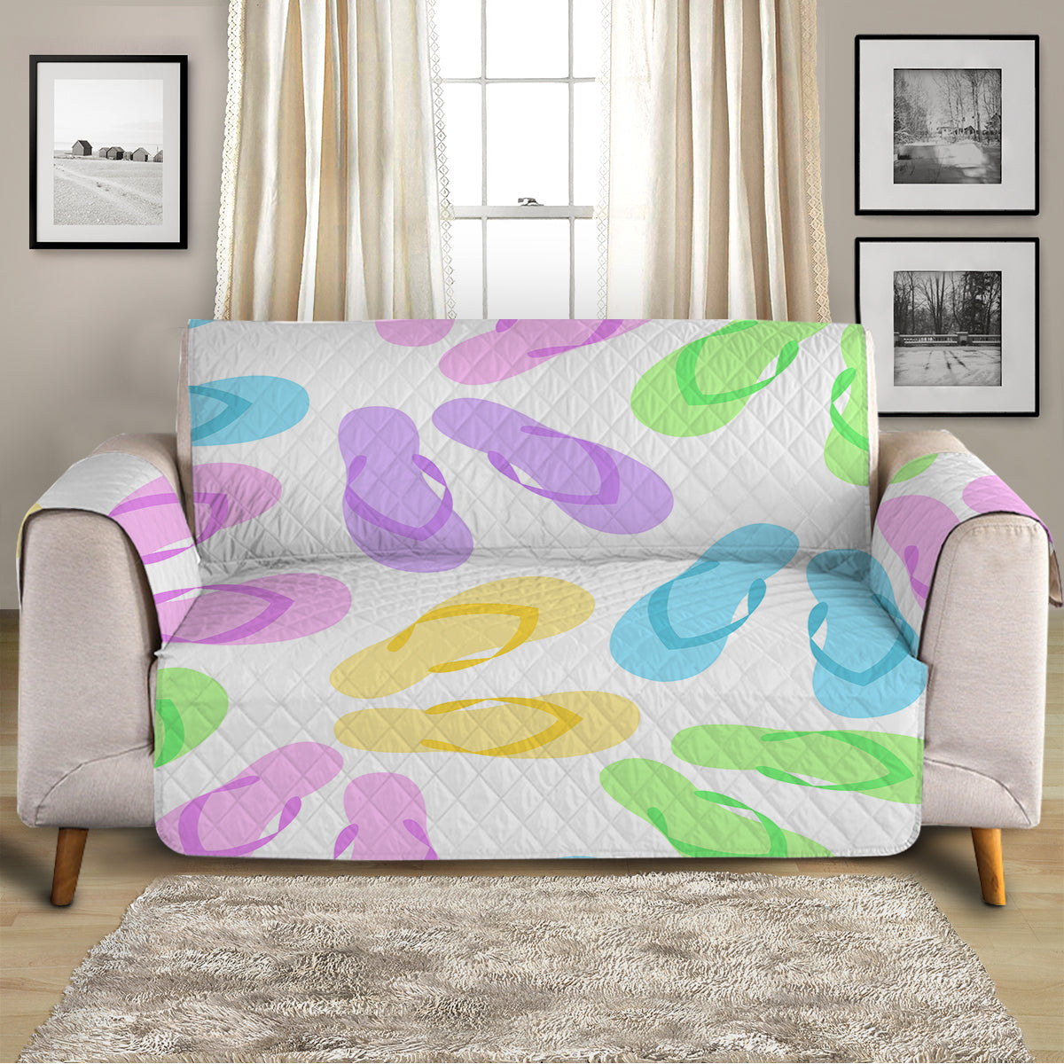 Flip Flops Galore Sofa Cover