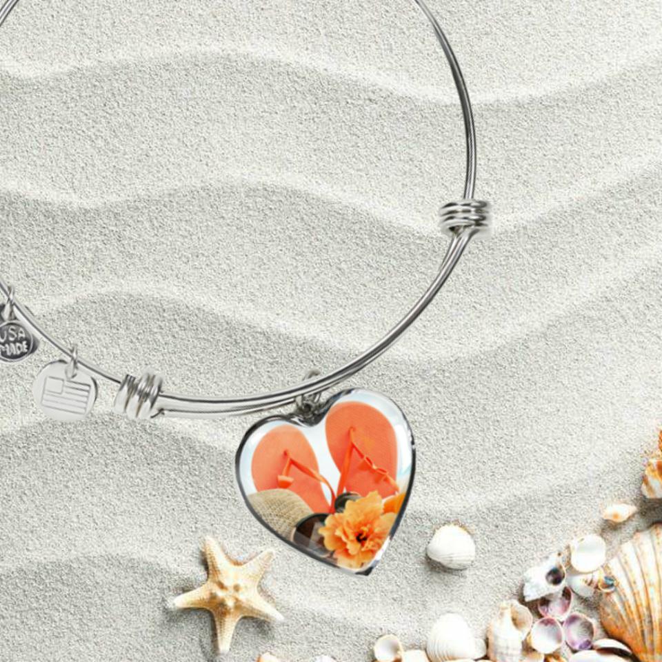 Flip Flops & Hibiscus Bracelet