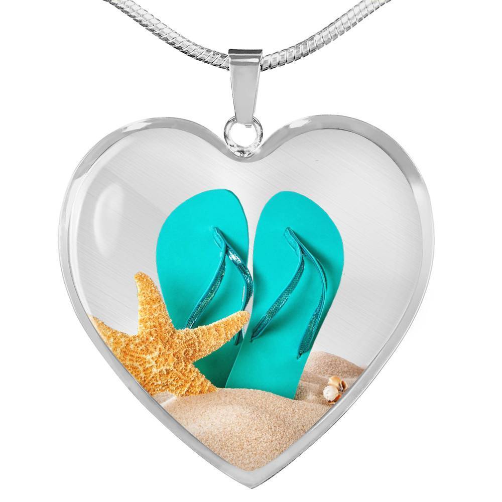 Flip Flops In My Heart Necklace