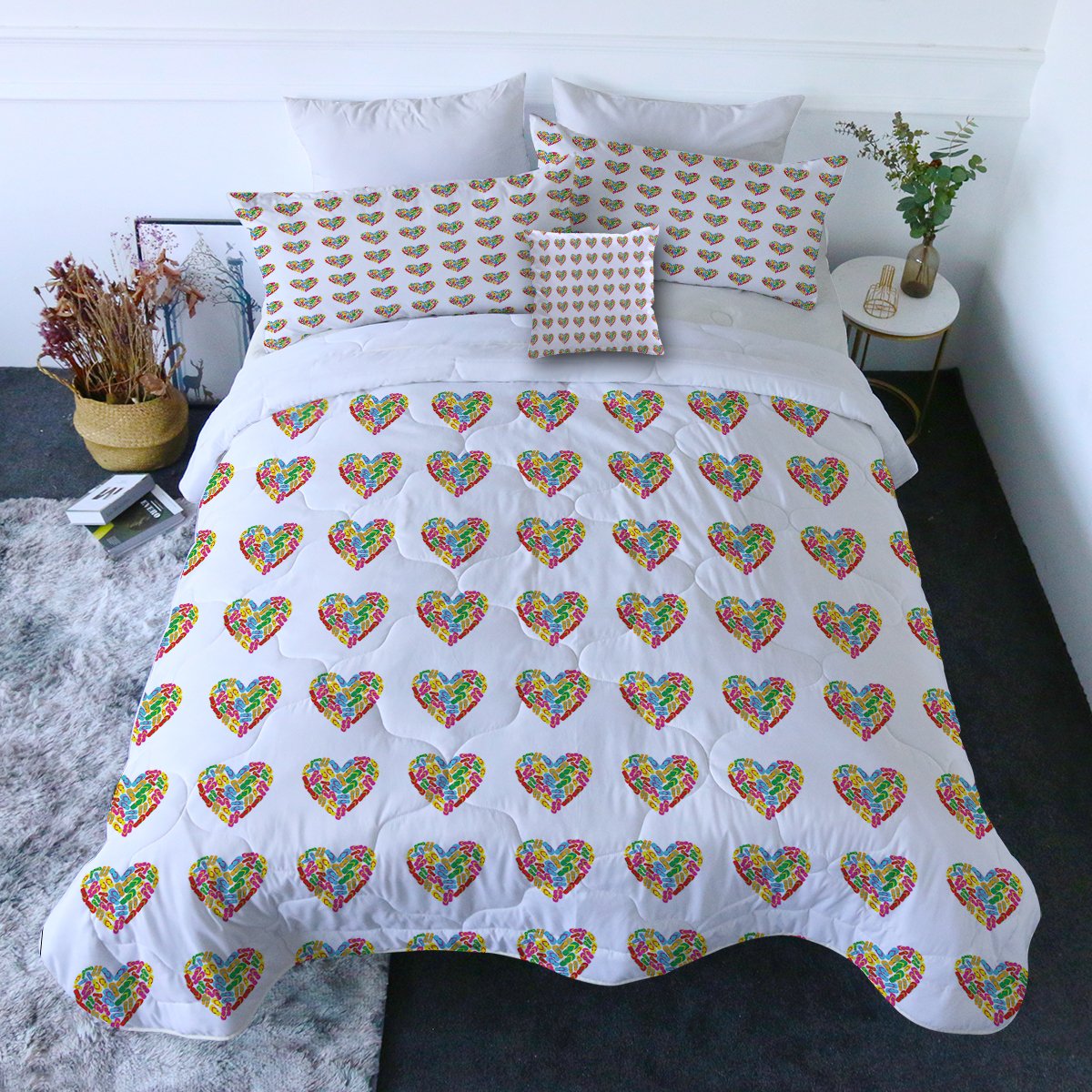 Flip Flops in my Heart Comforter with Shams and Pillow Cover