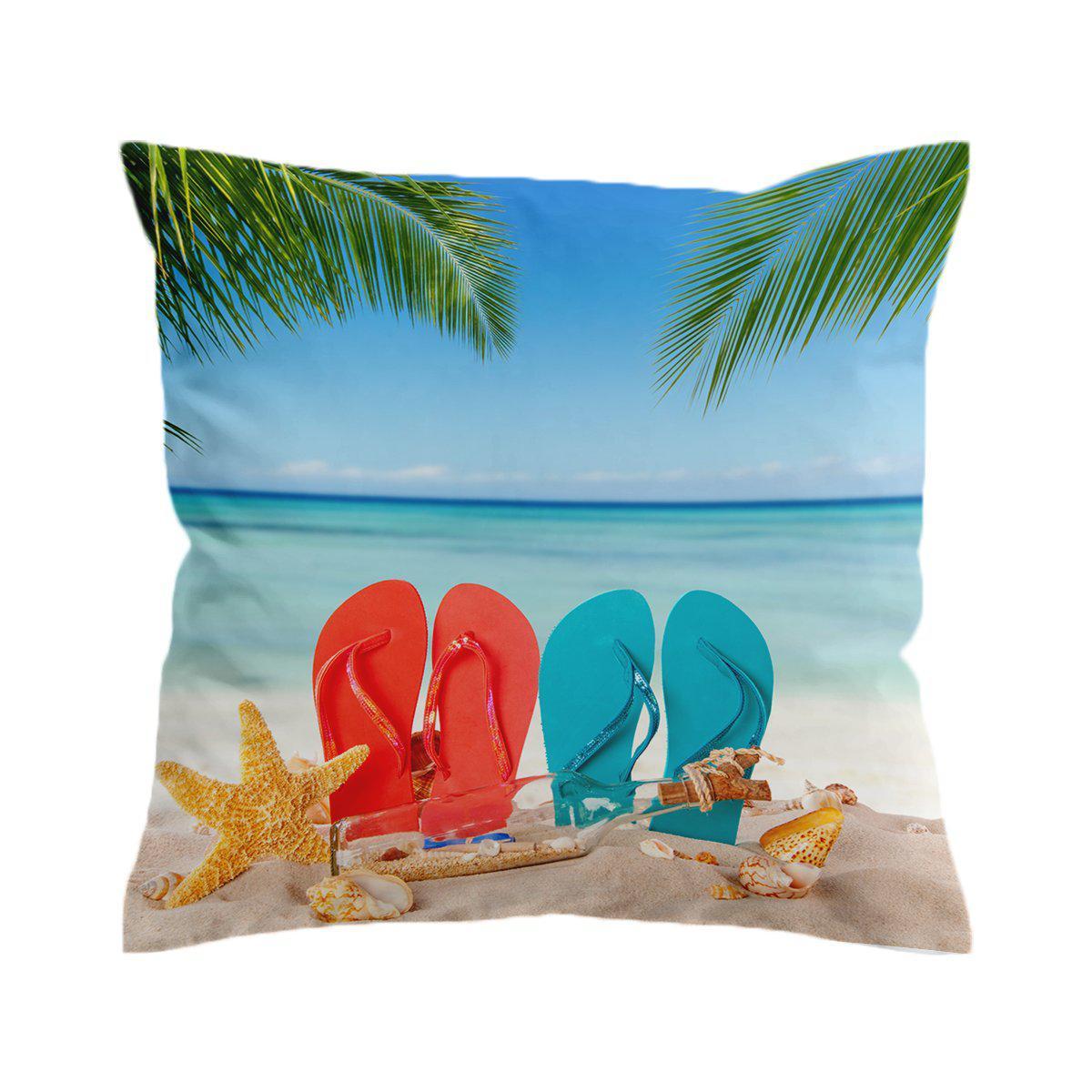 Flip Flops in the Sand Pillow Cover